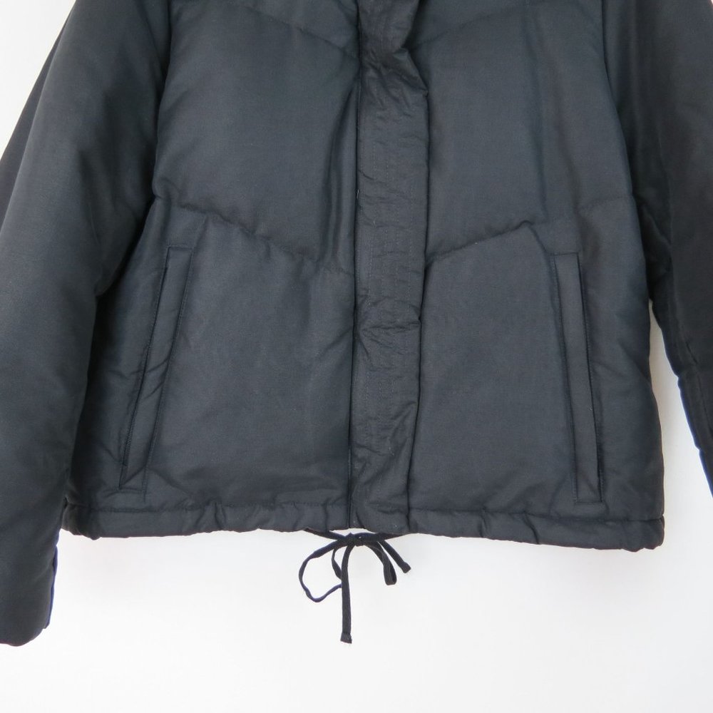 HELMUT LANG Women's Black Coated Cotton Down Puffer Coat L Outerwear - Picture 3 of 9